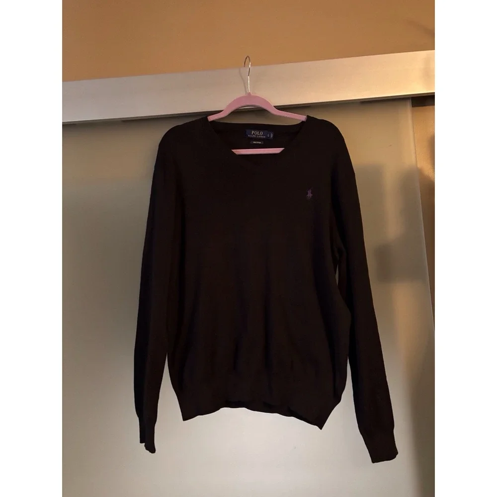 Polo Ralph Lauren‎ Pima Cotton Mens Size L Black Sweater